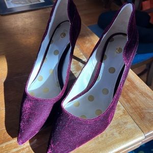 Boden burgundy velvet heels